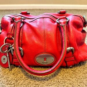 Fossil Coral Leather Women's Bag